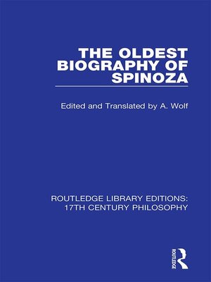 cover image of The Oldest Biography of Spinoza